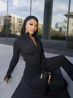 Three Piece Tracksuit Set For Women Zip Crop Jacket And Leggings Headband
