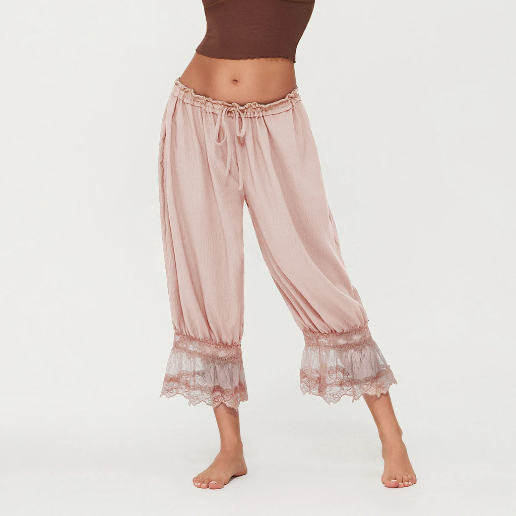 Vintage Lace Trim Pettipants For Under Dresses With Elastic Waist Bloomers Pantaloons