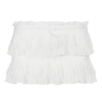 Lace Trim Knot High Waist Pleated Mini Skirt With Color Blocking Details For Seductive Style