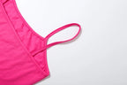 Slim Backless Playsuit With Low Neck High Waist Silhouette Ultra Stretch Sporty Romper