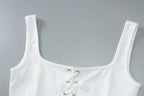 Two Piece Set For Women Sleeveless Tie Front Tank Top And Capri Pants