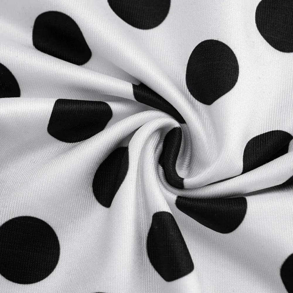 Polka Dot Two piece Halter Crop Set With Backless Top And Skinny Capri Pants
