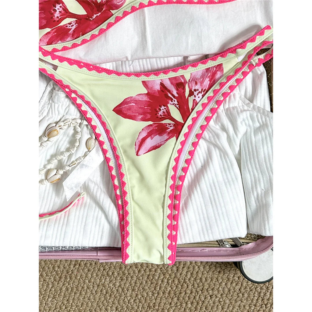 Floral Brazilian Bikini Set Two-Piece Swimsuit