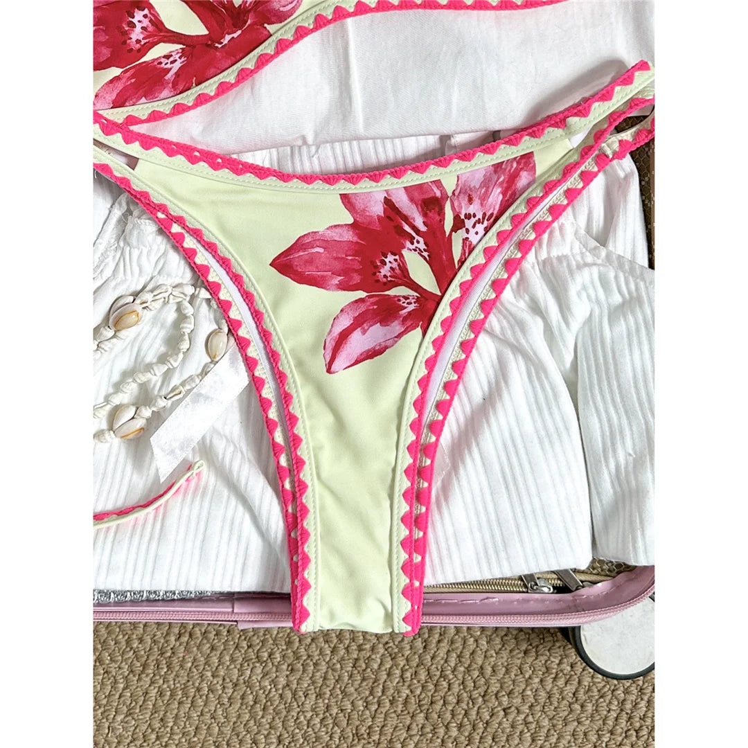 Floral Brazilian Bikini Set Two-Piece Swimsuit