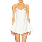Minimalist Square Neck Sleeveless Mini Dress With High Waist