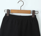 Vintage Two-piece Knit Cardigan And Elastic Waist Shorts Set