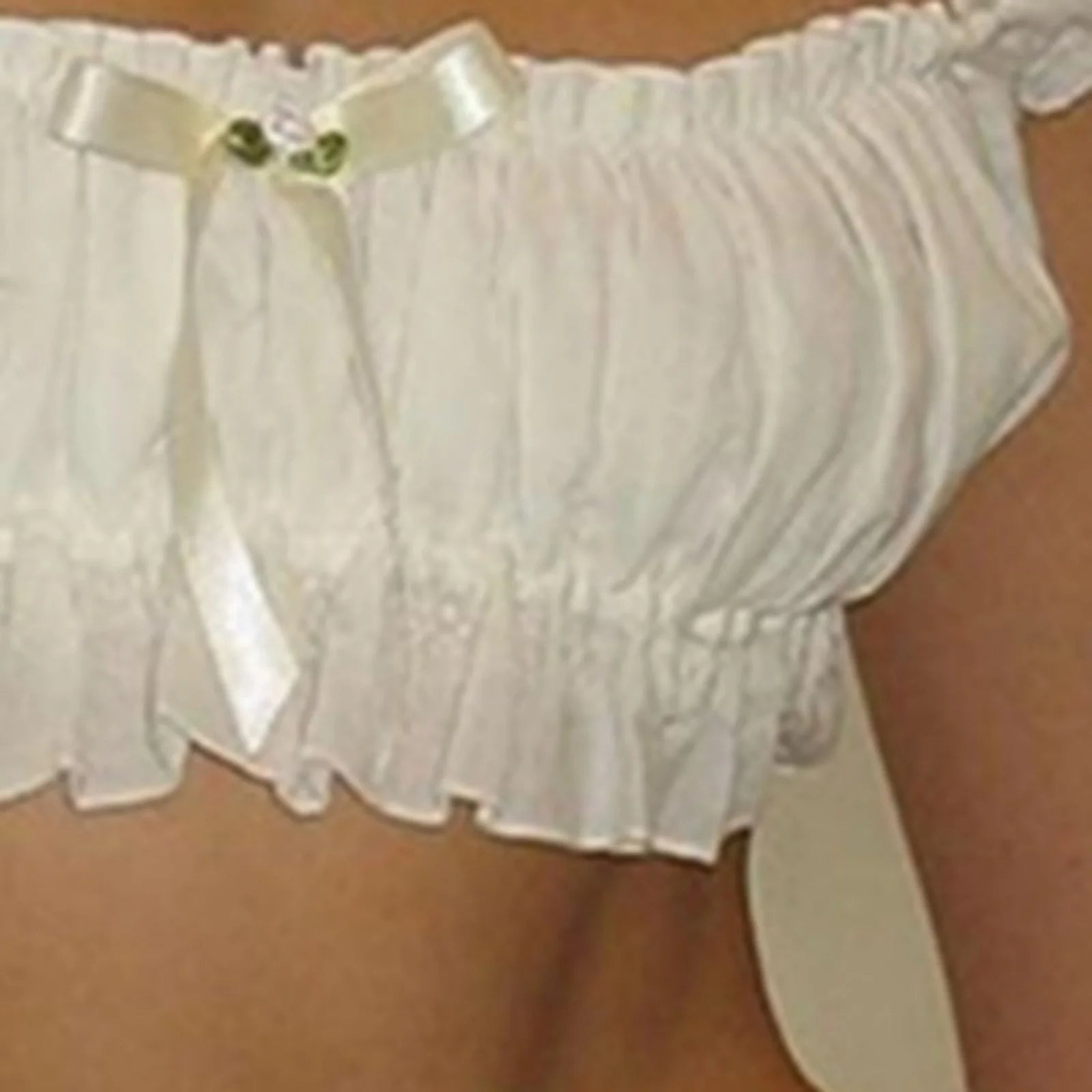 Y2K Off Shoulder Coquette Bow Crop Top