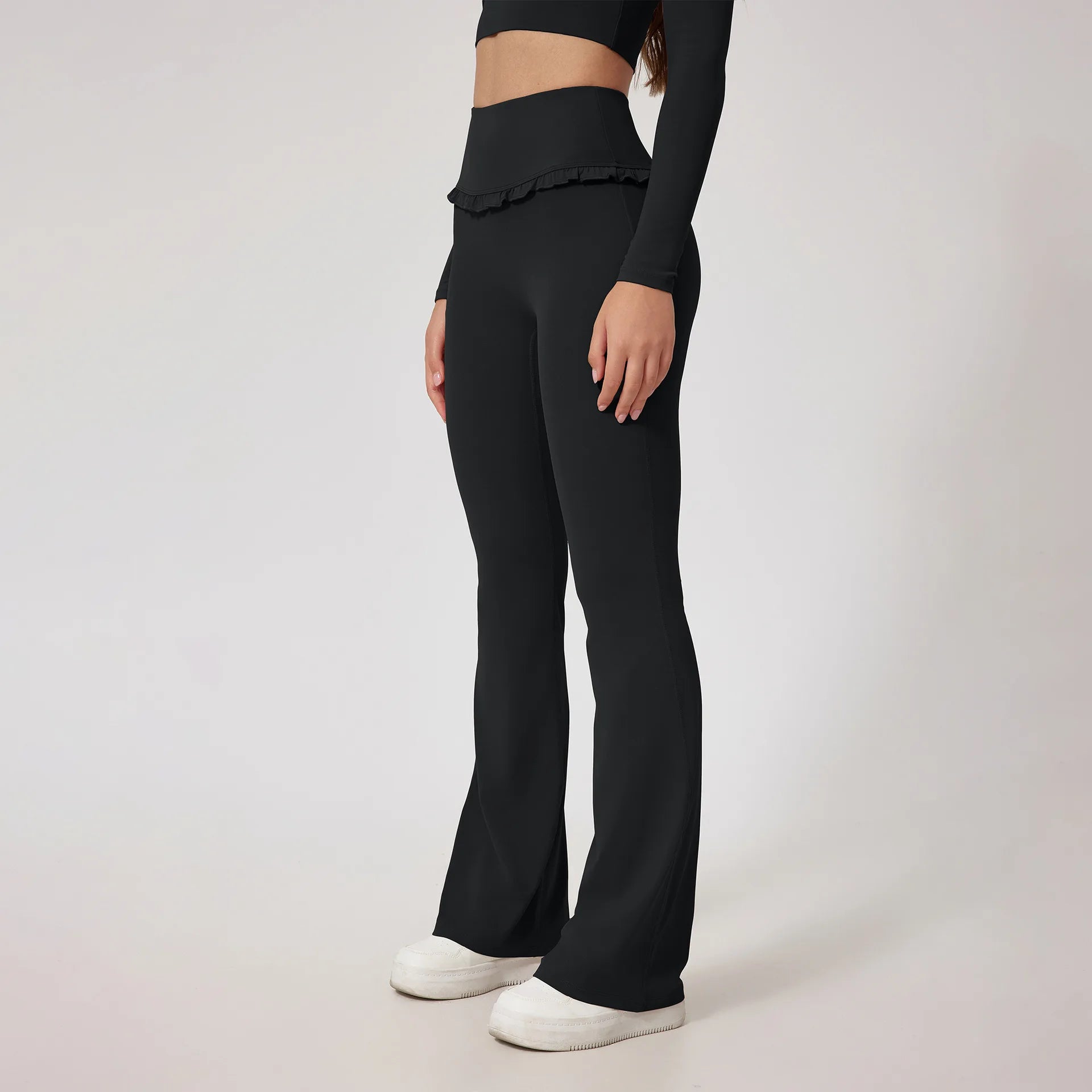 Women Shirts Long Sleeve for Yoga Crop Top Square Neck Workout Clothing with Chest Pads Fitness