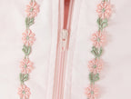 Pink Embroidered Floral Halter Corset Camisole With Ruched Chest Bow And Cross Lacing