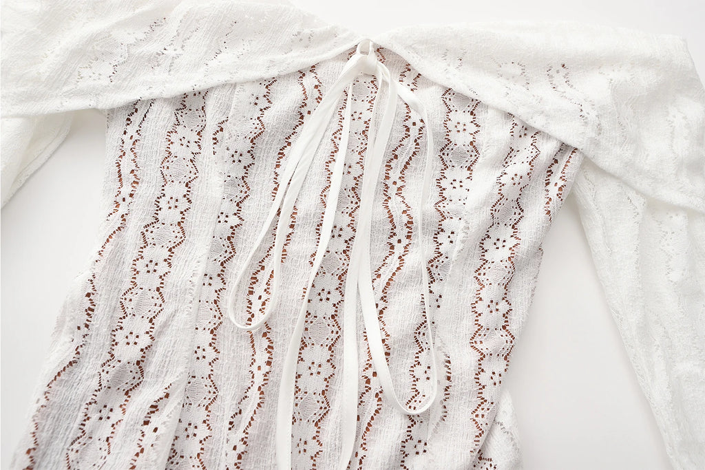 Lace Evening Dress Sleeve Elegant Party Gown