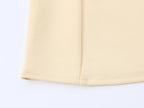 Flirty Apricot Applique Camisole With Ruched Chest O Neck Knit Tank Top