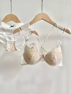 Lace Front Closure Lingerie Set For Women Wirefree Push Up Bra Delicate Straps Lightweight Comfort