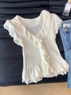 Elegant Bow Tie Wrap Crop Top Cardigan