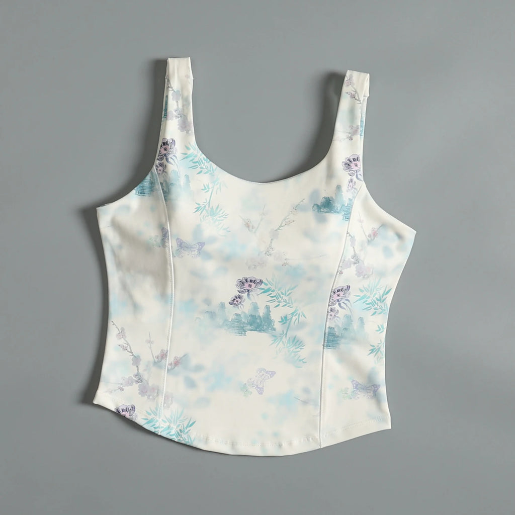 Activewear Set For Women With Chest Pad Vest And Skirt