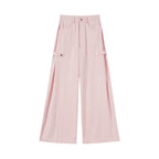Retro High Waist Wide Leg Denim Cotton Jeans For Women