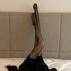 Gothic Leopard Sheer Stockings With Transparent Finish Seamless Pantyhose Edge