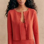 Jacquard Knit Cardigan & Cami Set