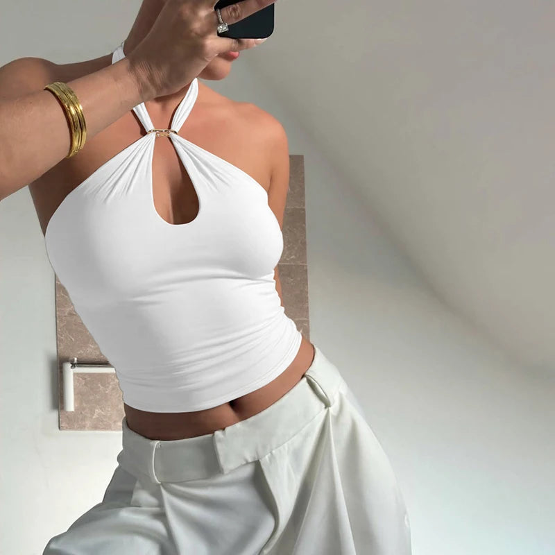 Halter Backless Bandage Crop Top