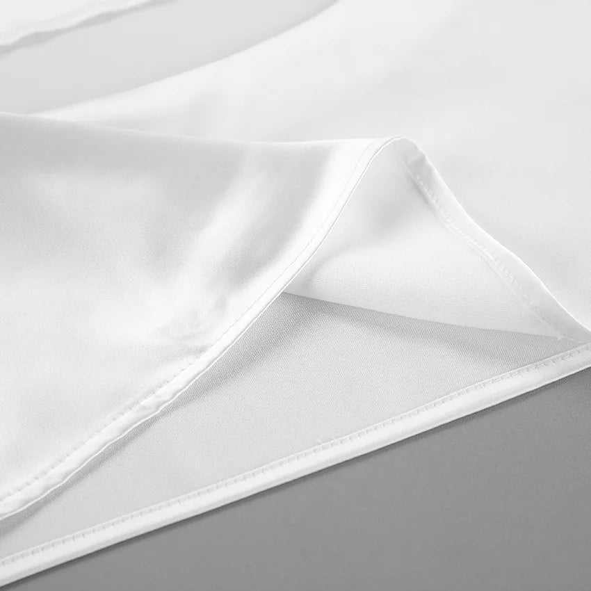 Elegant White Satin Halter Backless Top Sleeveless