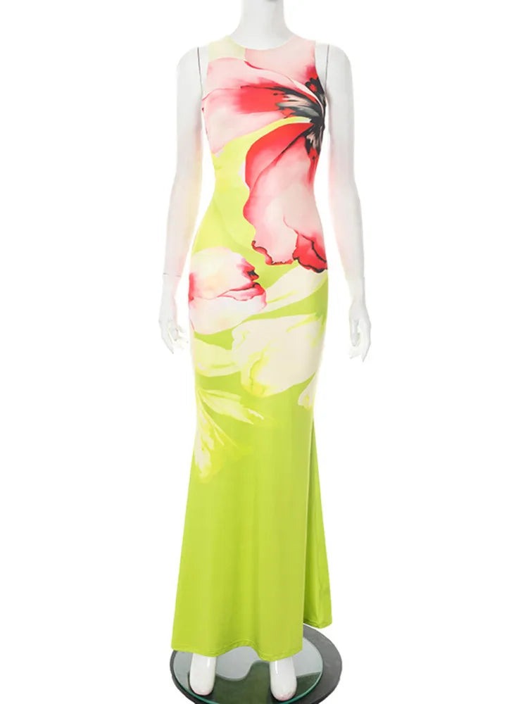 Floral Sleeveless Maxi Dress