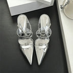 Sparkle Rhinestone Patent Leather Sandal With Thin Strap