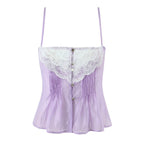 Lace Strap Boho Camisole Top Sheer Cotton Rayon Sleeveless
