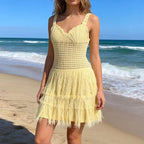 Backless High Waist Knit Mini Dress With Tassel Details