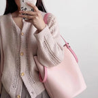 Pink Bucket Bag Crossbody With Generous Interior
