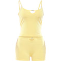 Two Piece Set With Hollow Camisole And Shorts