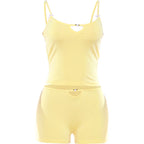Two Piece Set With Hollow Camisole And Shorts
