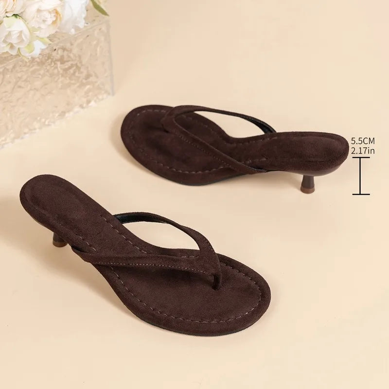 Women Sandals with Thin Heel Comfortable Summer Flip Flops