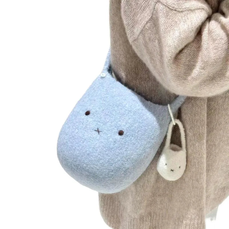 Whimsical Kawaii Felt Crossbody Bag With Cute Charm