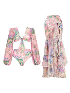 Coastal Chic Swim Set With Crop Top And Skirt Cover Up For Summer Vibes
