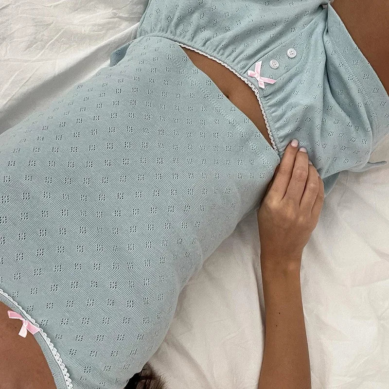 Sultry Suspender Sleep Set With Lightweight Top And Shorts