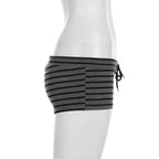 Striped Off Shoulder Crop Top Two Piece Set