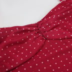 Polka Dot A Line Mini Dress With Ruched Strapless Backless Silhouette