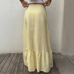 Striped High-Waisted Maxi Skirt
