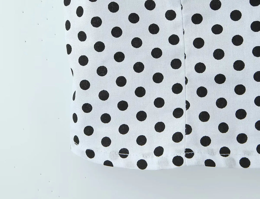 Sexy Sweet Girl Plaid Polka Dot Camis Cotton Top