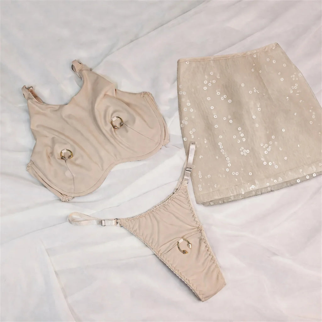 Mini Skirt Push Up Bikini High Cut Monokini Beachwear