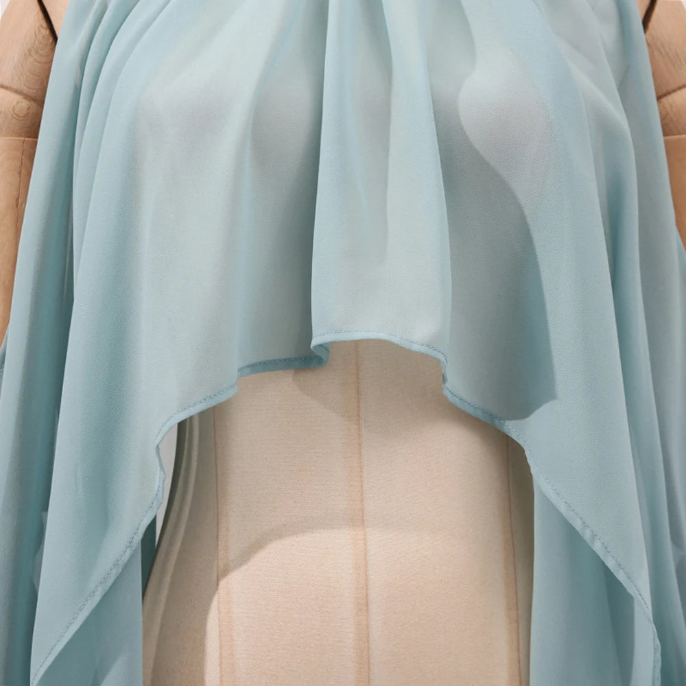 Off Shoulder Chiffon Blouse With Lightweight Fit Asymmetrical Hem And Bow Detail