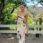 Apricot Backless Bandage Maxi Dress With Spaghetti Straps