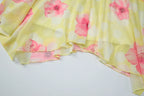 Fashion Floral Print V Neck Backless Sexy Ruffles Irregular Mini Dress