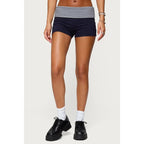 Fold Over Lounge Shorts For Women Elastic Waist Soft Comfort With Y2K Vibe