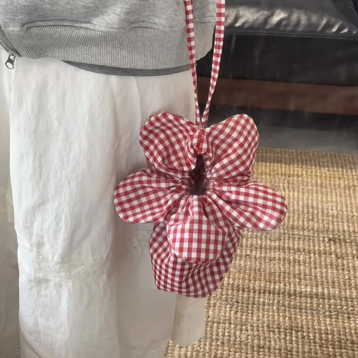 Retro Floral Phone Pouch Crossbody Bag Tailored Compact Plaid Purse