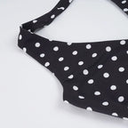 Cute Black Polka Dot Halter Two-piece Set Sexy Beachwear For Summer