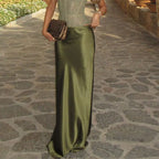 Two Piece Lace Up Top V Neck Sleeveless And A Line Skirt Set