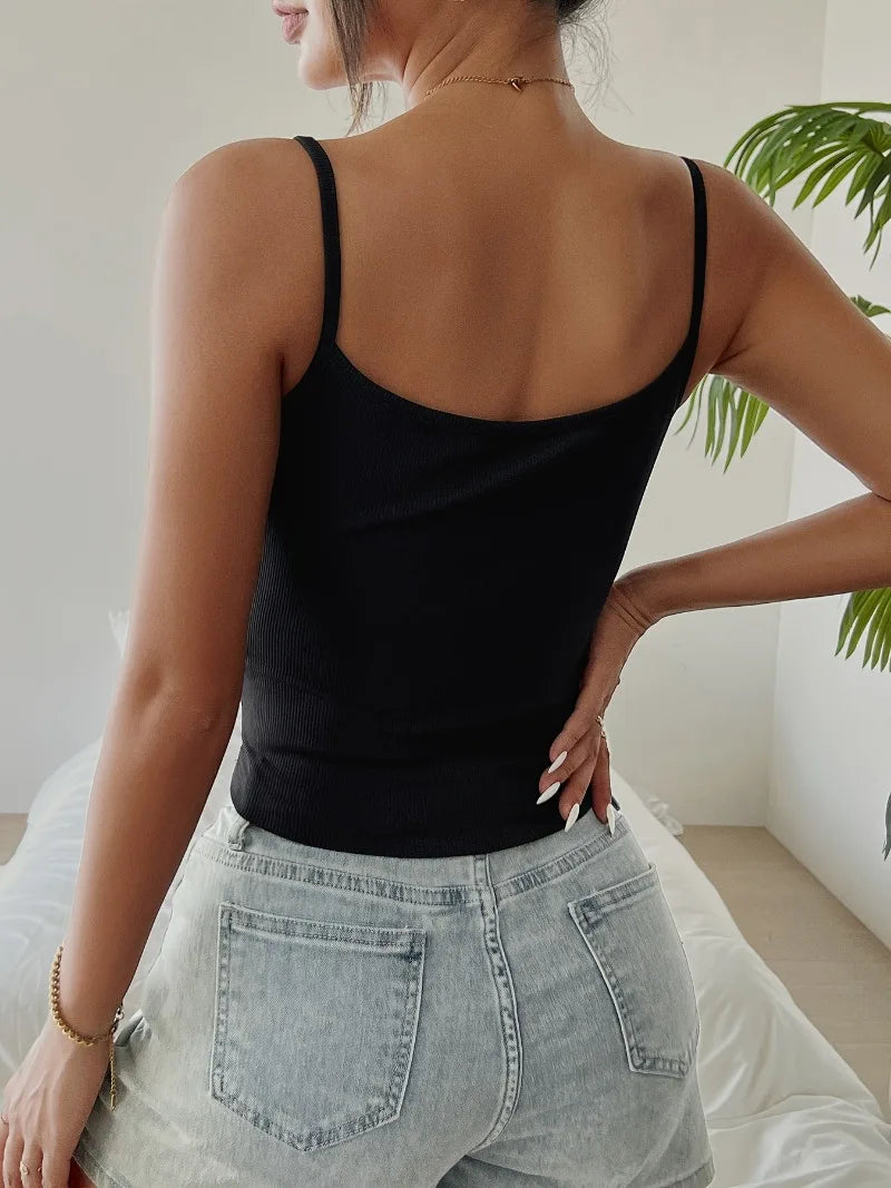 Cropped Corset Top With Suspenders Chic Retro Camisole Vest