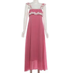 Sweet Style Patchwork Lace Dress With Square Collar Backless Sleeveless Bodycon