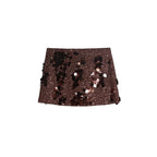 Beaded Sequin Two Piece Set Sleeveless Backless Crop Top And Mini Skirt Glam Outfit