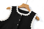 Black And White Skirt Set For Women With Elegant Contrast Design